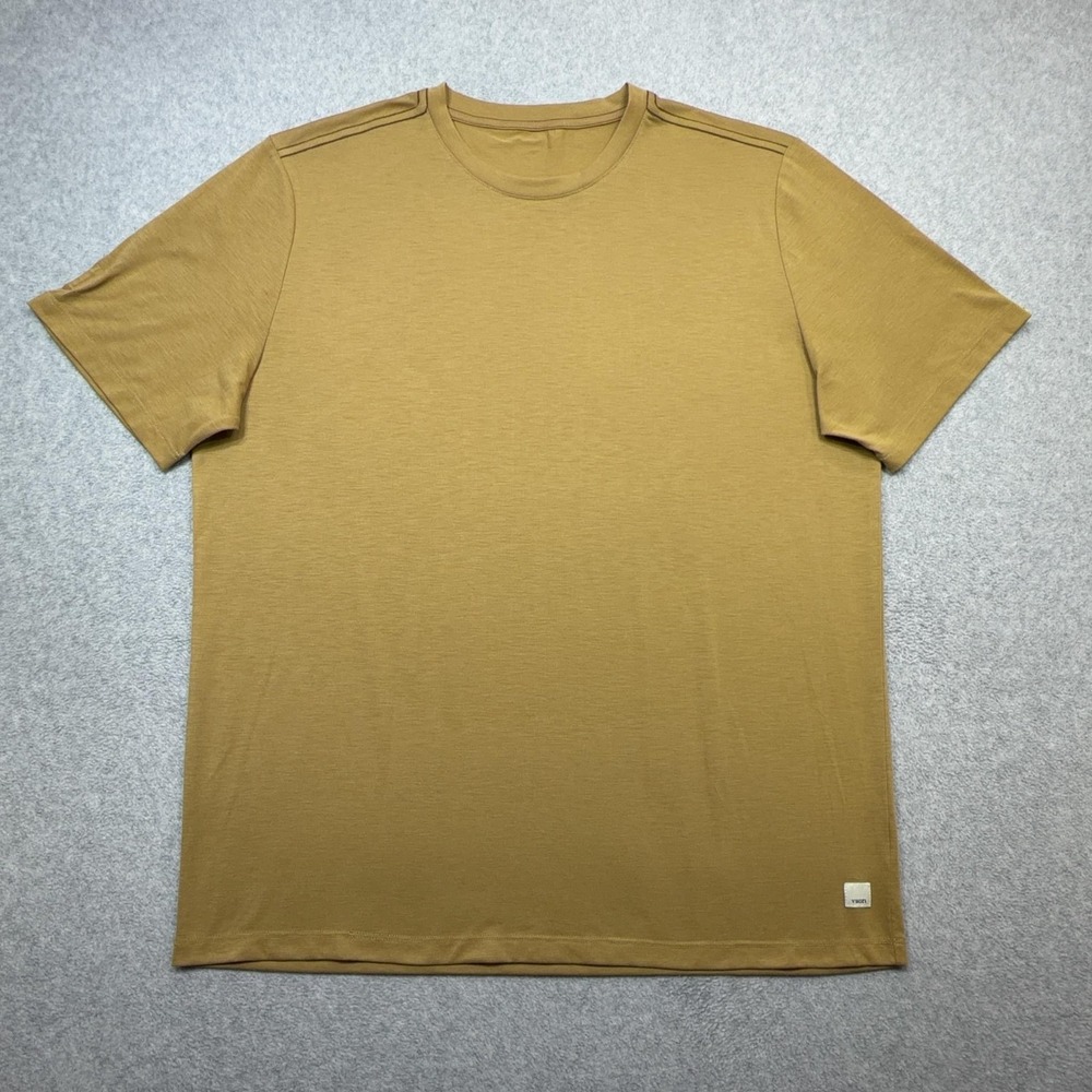 Vuori Shirt Mens XL Gold Soft Performance Short Sleeve Crewneck Tee Casual